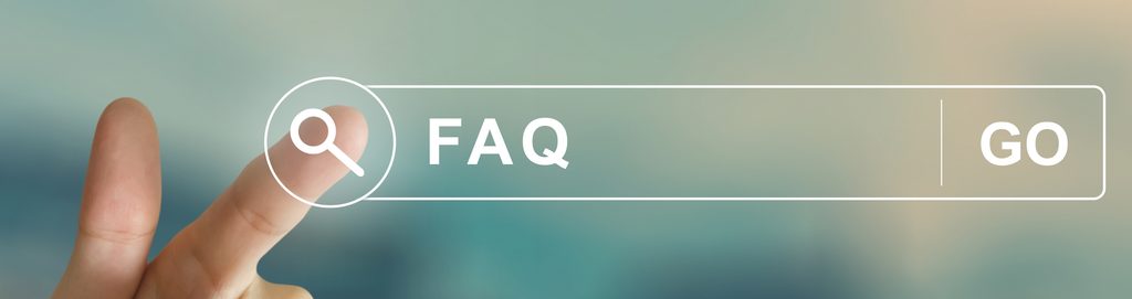 A finger touching a magnifyglass that has "FAQ" right next to it.