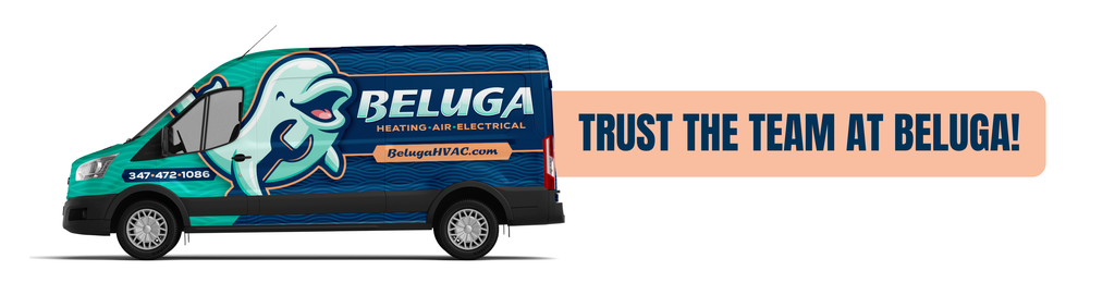 Beluga truck graphic with text that says "Trust the team at Beluga!" right behind it.
